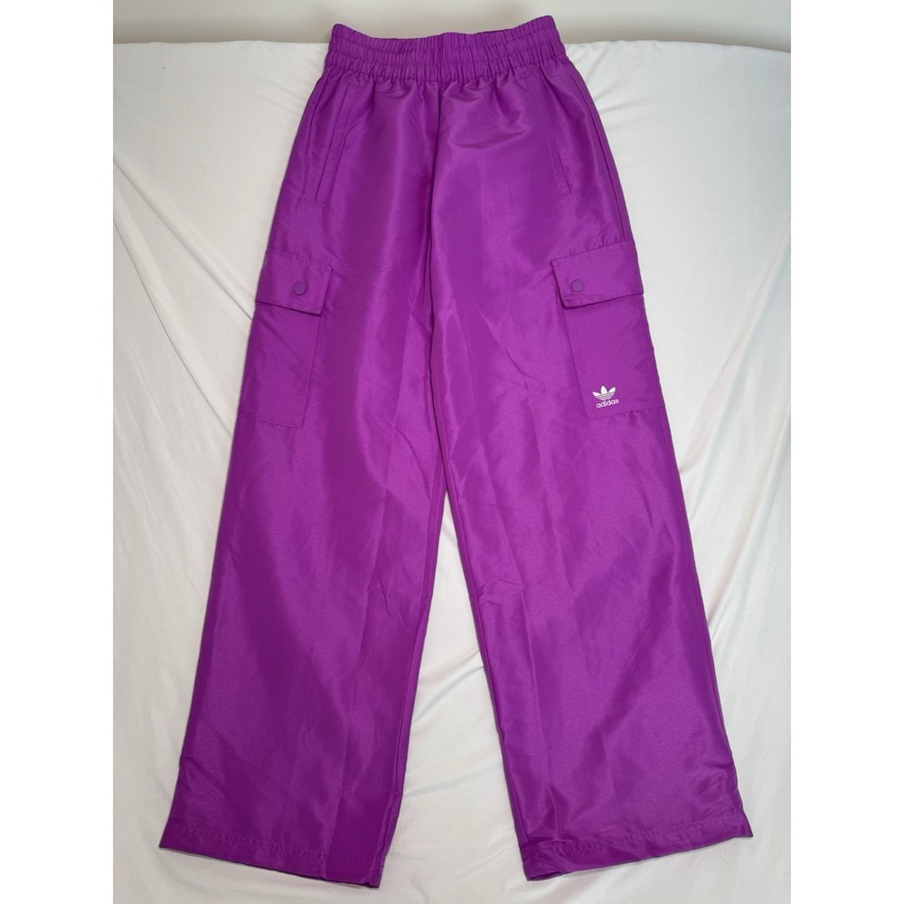 NWT Adidas Originals Essentials Woven Cargo Pants Purple Burst Women's Size XS